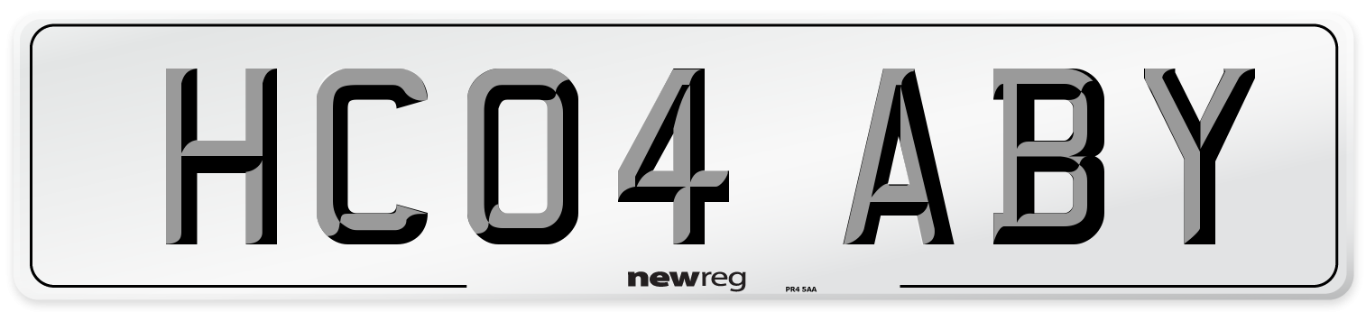 HC04 ABY Number Plate from New Reg